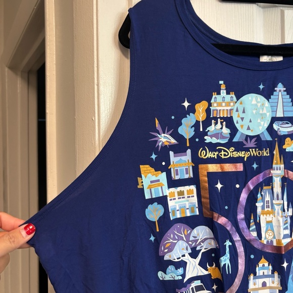 Walt Disney World 50th Anniversary All Parks Tank with Tie, Women Plus Size 2XL - Picture 9 of 10